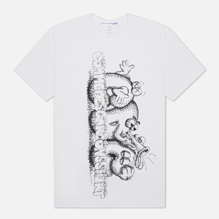 Мужская футболка Comme des Garcons SHIRT x KAWS Print 3, цвет белый, размер M