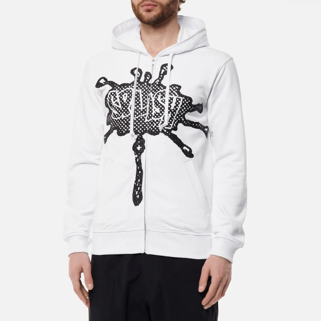 Comme des Garcons SHIRT Мужская толстовка x Christian Marclay Print Splash Zip Hoodie