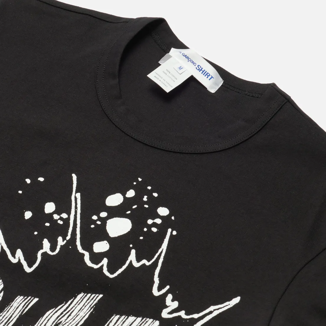 Comme des Garcons SHIRT Мужская футболка x Christian Marclay Print Splaf Crew Neck
