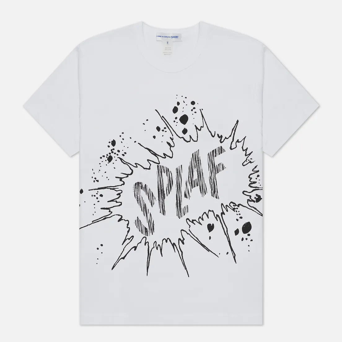 Comme des Garcons SHIRT Мужская футболка x Christian Marclay Print Splaf Crew Neck