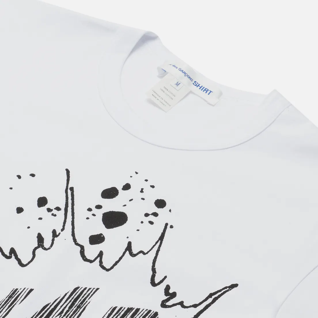 Comme des Garcons SHIRT Мужская футболка x Christian Marclay Print Splaf Crew Neck