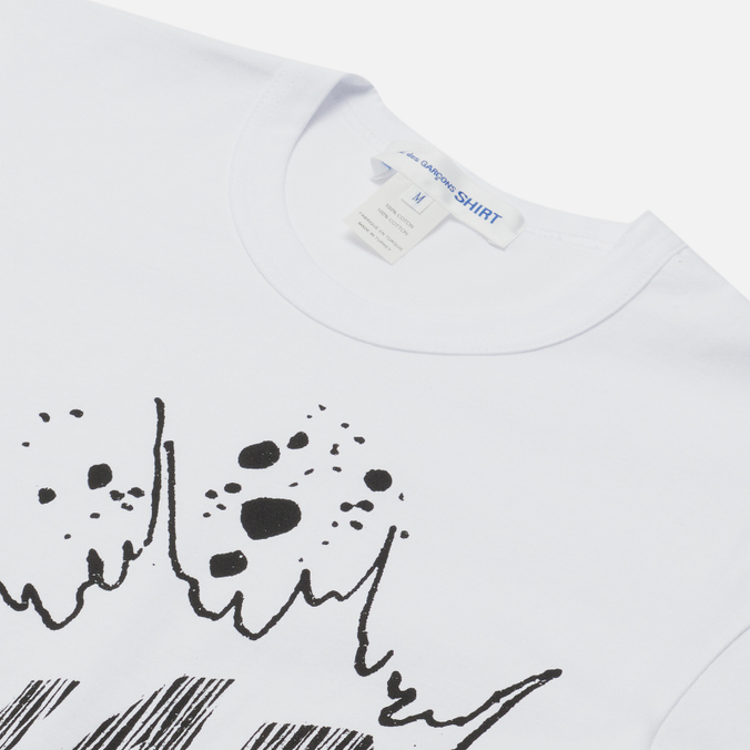 Мужская футболка Comme des Garcons SHIRT, цвет белый, размер L FI-T004-S22-3 x Christian Marclay Print Splaf Crew Neck - фото 2