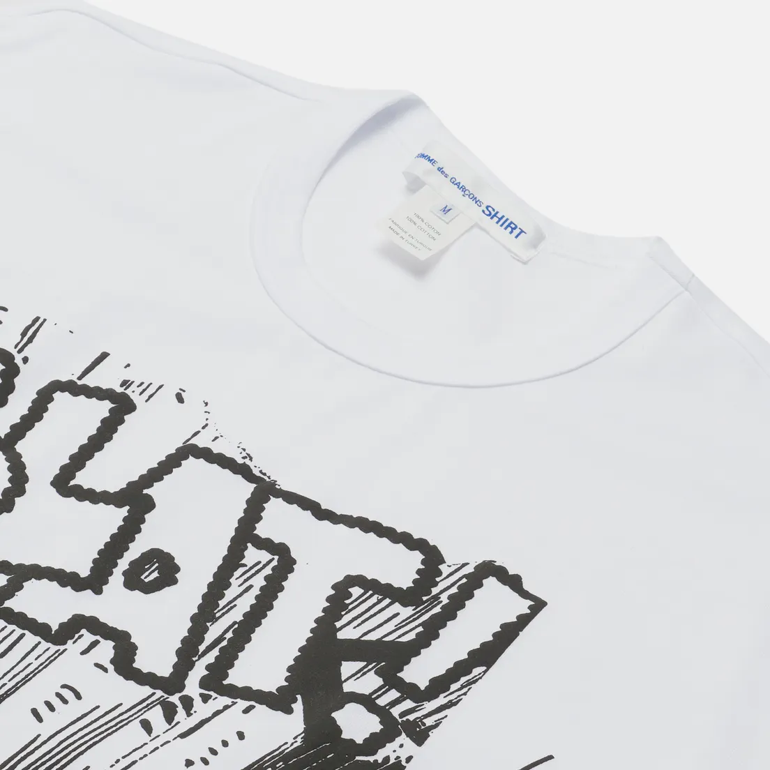 Comme des Garcons SHIRT Мужская футболка x Christian Marclay Print Blat Crew Neck