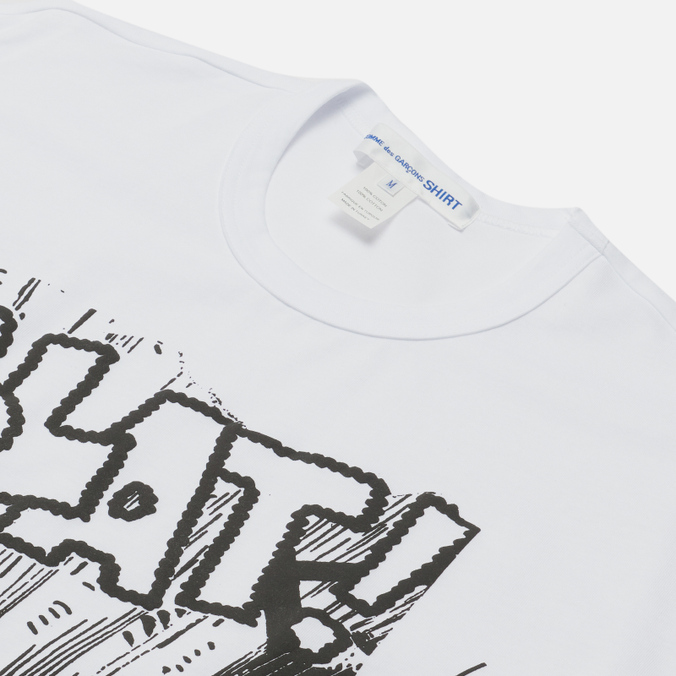 Мужская футболка Comme des Garcons SHIRT, цвет белый, размер XL FI-T005-S22-3 x Christian Marclay Print Blat Crew Neck - фото 2