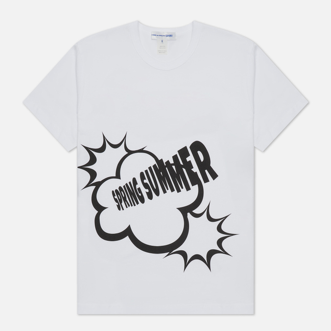 Мужская футболка Comme des Garcons SHIRT, цвет белый, размер S FI-T007-S22-3 x Christian Marclay Print Spring Summer Crew Neck - фото 1