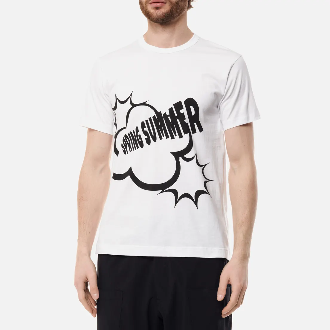 Comme des Garcons SHIRT Мужская футболка x Christian Marclay Print Spring Summer Crew Neck