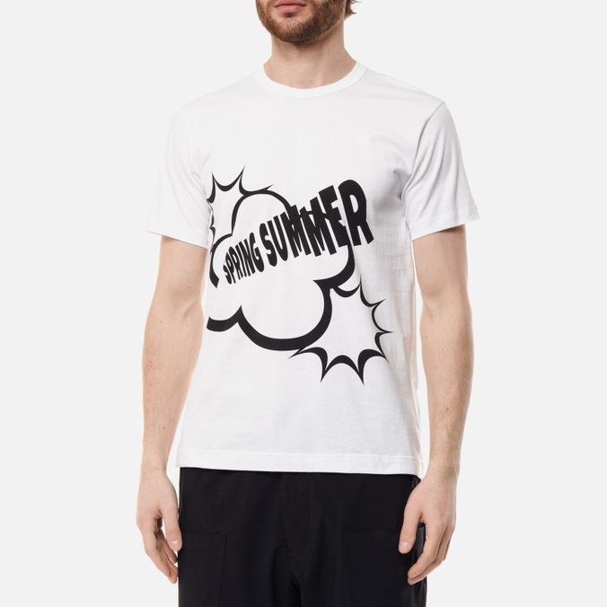 Мужская футболка Comme des Garcons SHIRT, цвет белый, размер S FI-T007-S22-3 x Christian Marclay Print Spring Summer Crew Neck - фото 3