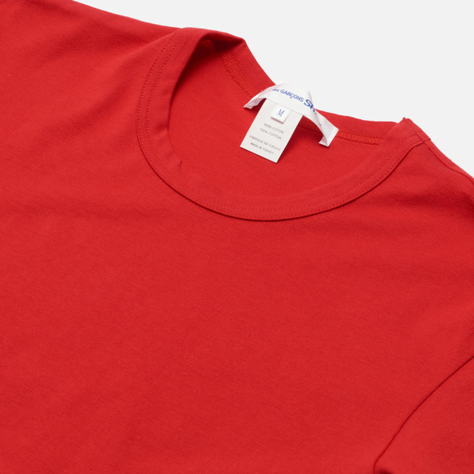 Мужская футболка Comme des Garcons SHIRT, цвет красный, размер S FI-T011-S22-2 Back Logo Monogram - фото 2