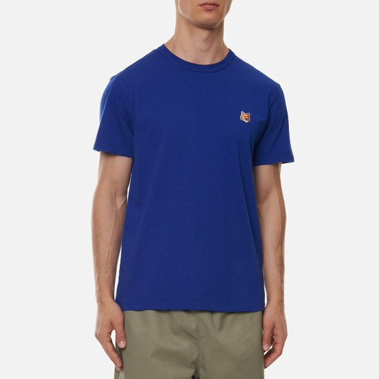 Мужская футболка Maison Kitsune Fox Head Patch Royal Blue