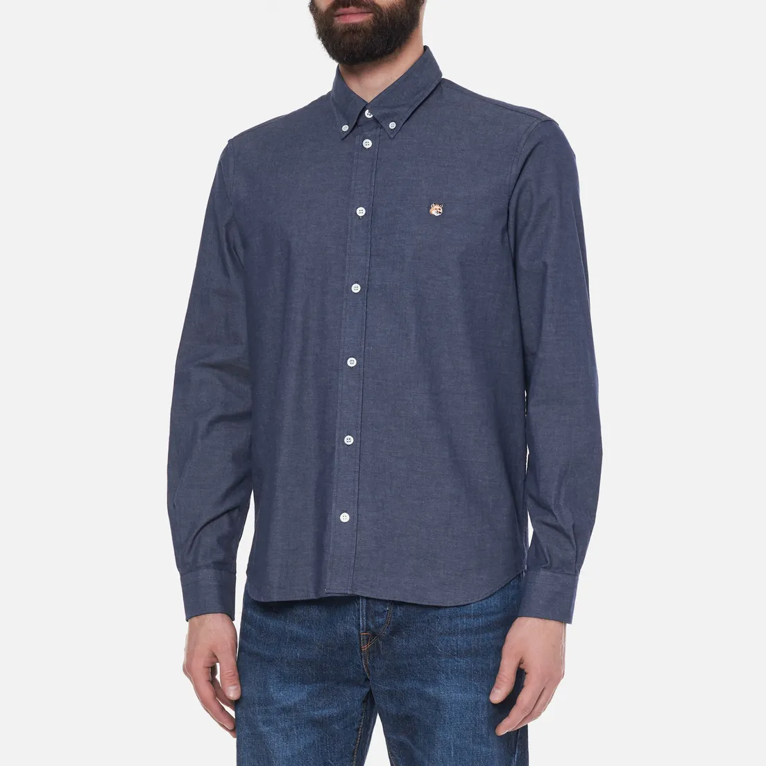 Maison Kitsune Мужская рубашка Fox Head Embroidery Classic BD