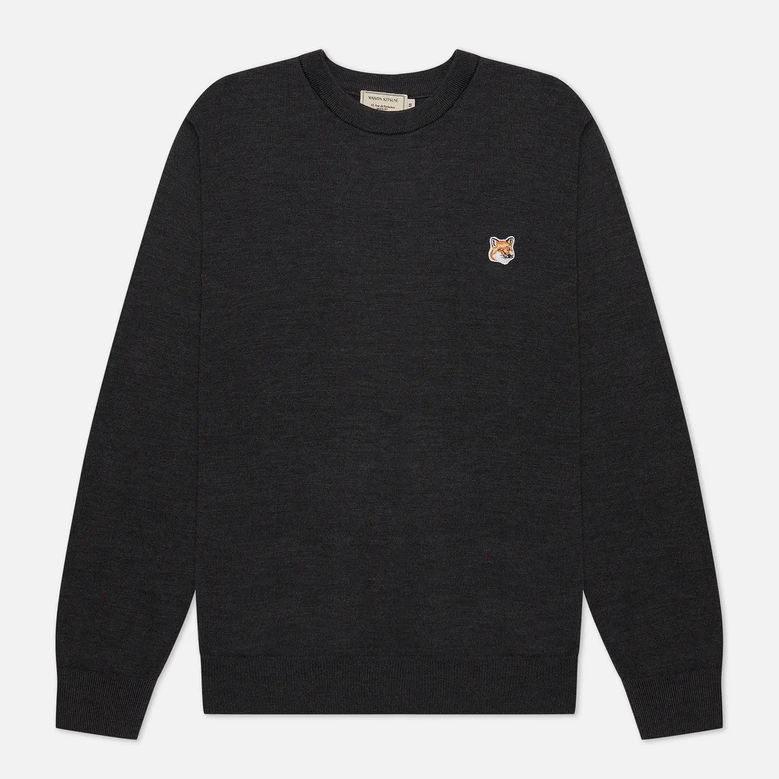 Maison Kitsune Мужской свитер Fox Head Patch Regular R-Neck