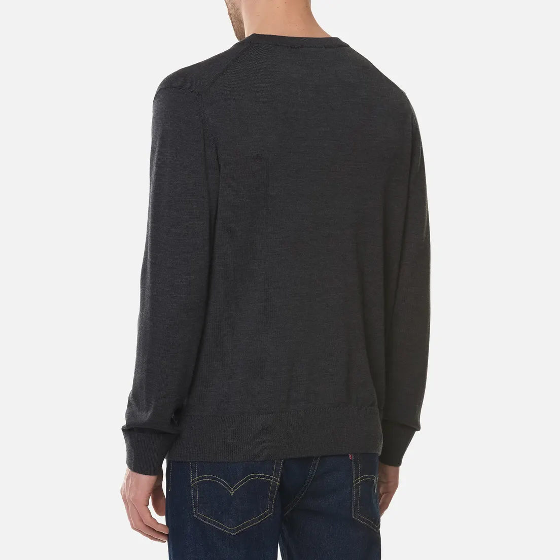 Maison Kitsune Мужской свитер Fox Head Patch Regular R-Neck