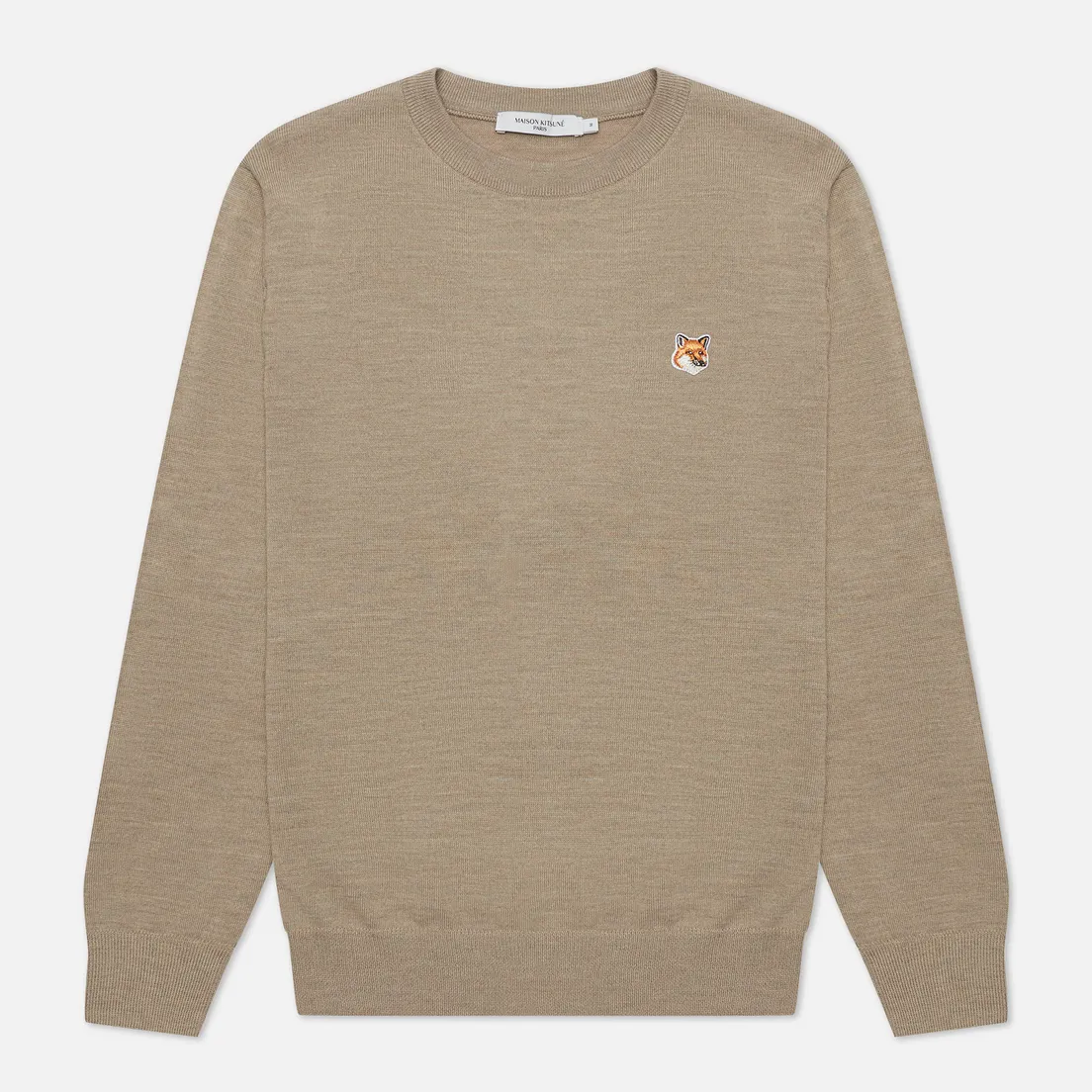 Maison Kitsune Мужской свитер Fox Head Patch Regular R-Neck