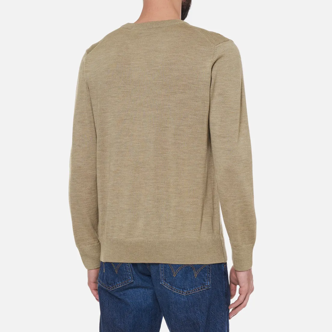 Maison Kitsune Мужской свитер Fox Head Patch Regular R-Neck