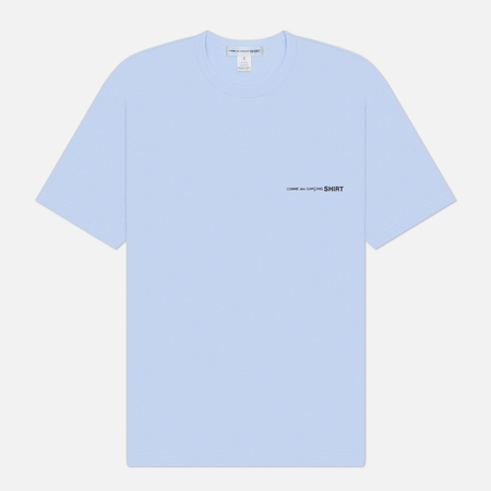 Мужская футболка Comme des Garcons SHIRT Basic Logo Front, цвет голубой, размер L