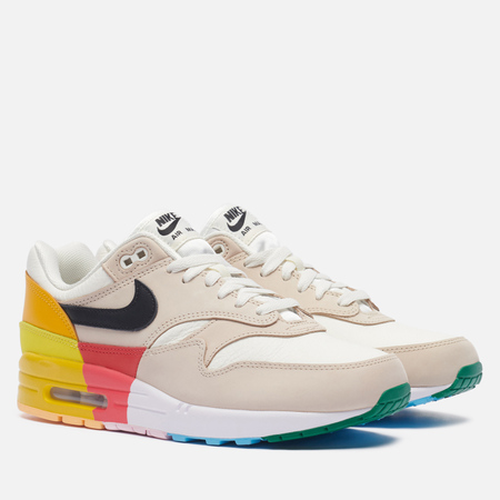 фото Кроссовки nike wmns air max 1 multi color, цвет бежевый, размер 35.5 eu