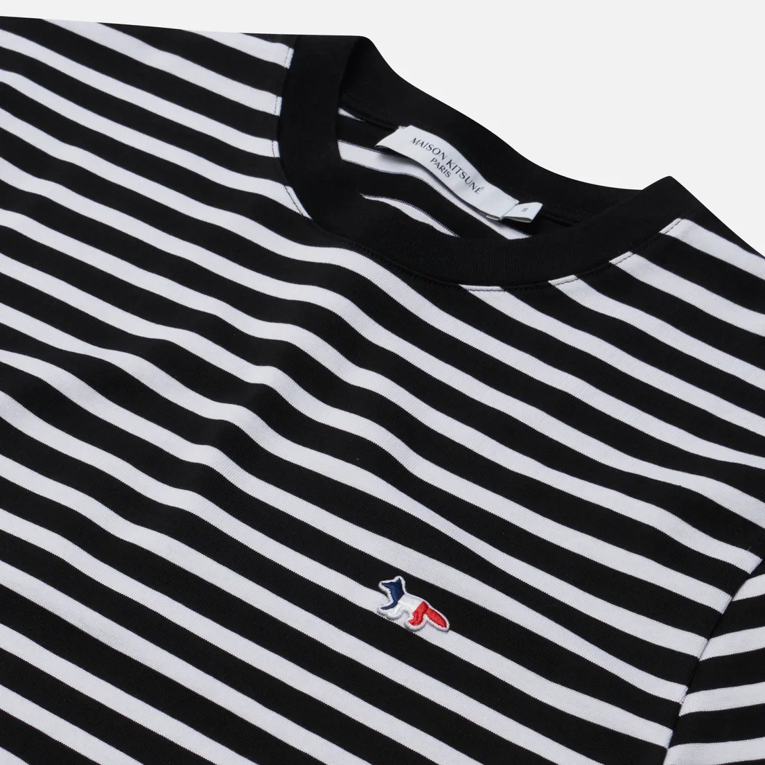 Maison Kitsune Мужской лонгслив Tricolor Fox Patch Classic Marin