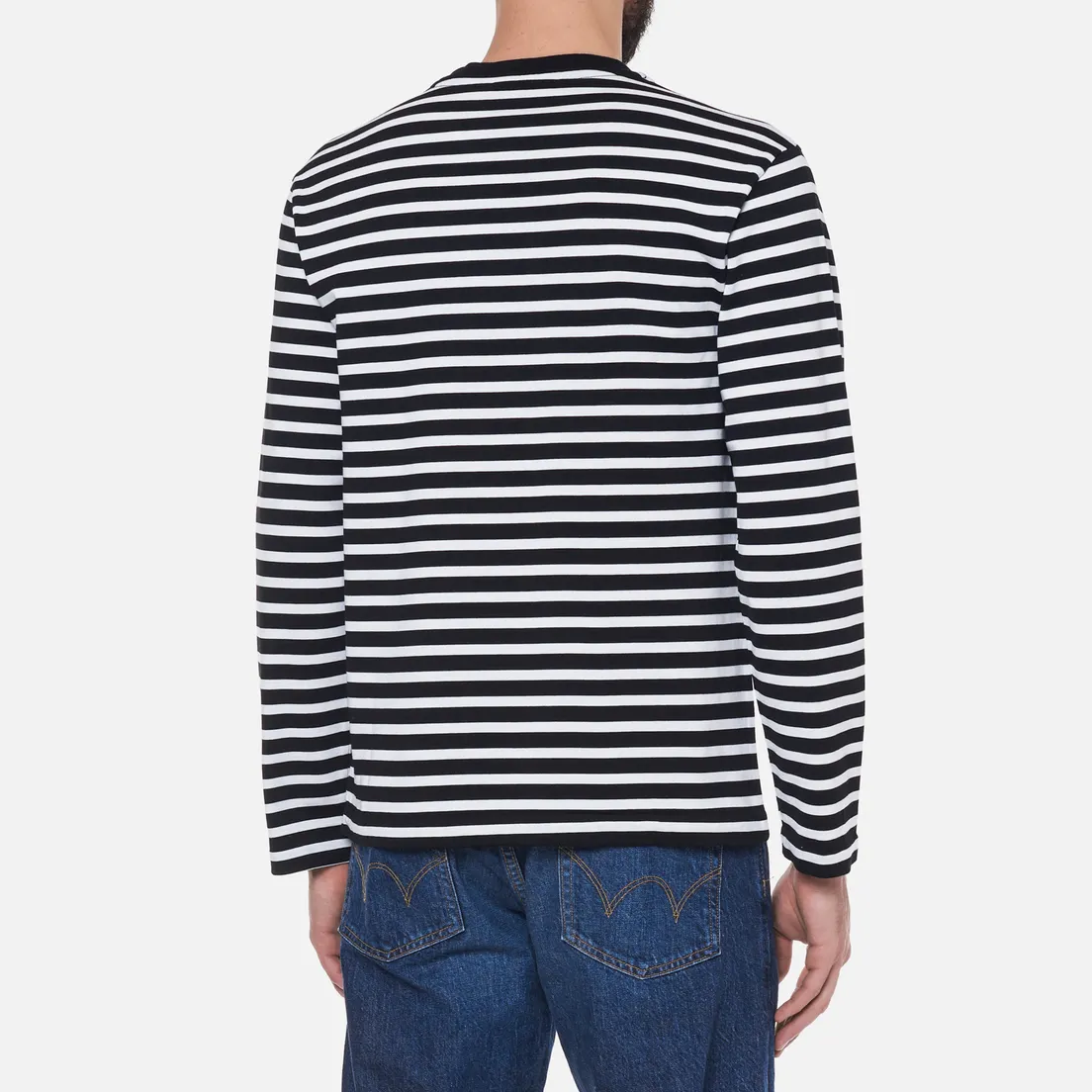 Maison Kitsune Мужской лонгслив Tricolor Fox Patch Classic Marin