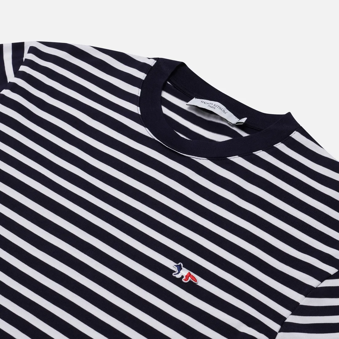 Maison Kitsune Мужской лонгслив Tricolor Fox Patch Classic Marin