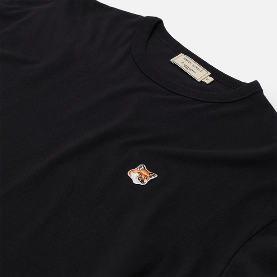 Мужской лонгслив Maison Kitsune Fox Head Patch Black