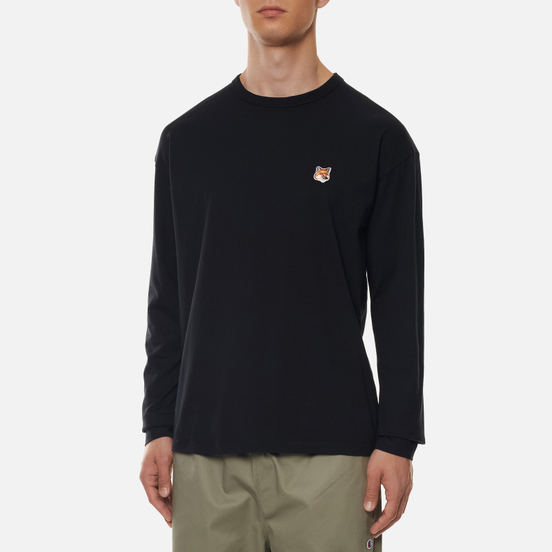Мужской лонгслив Maison Kitsune Fox Head Patch Black