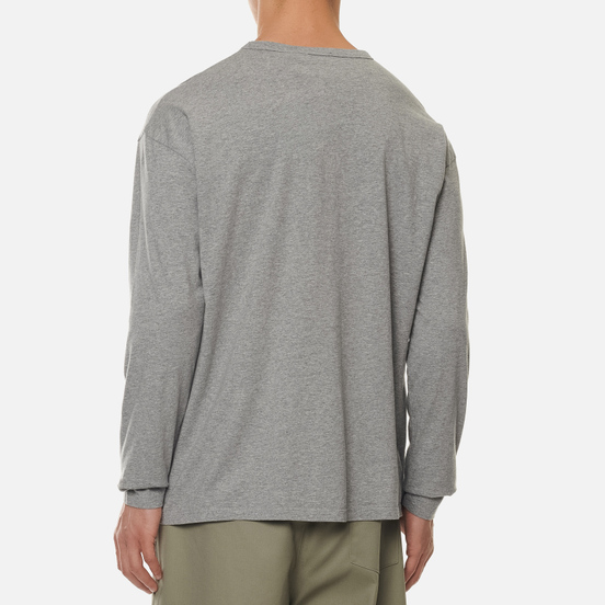 Мужской лонгслив Maison Kitsune Fox Head Patch Grey Melange