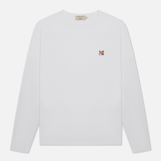 Мужской лонгслив Maison Kitsune Fox Head Patch White