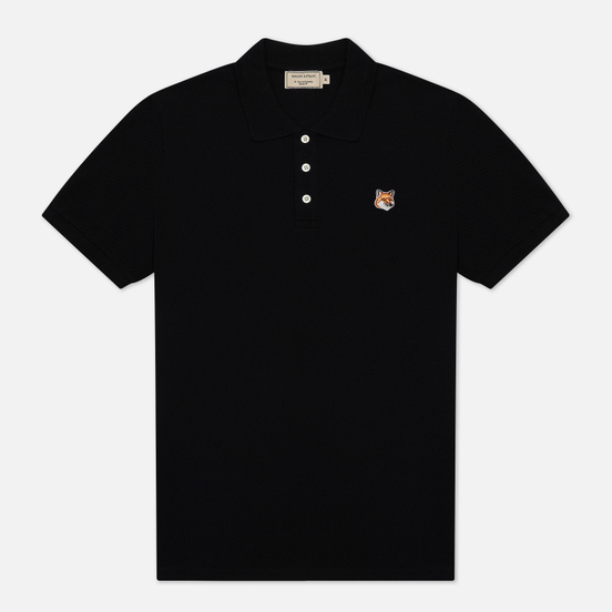Мужское поло Maison Kitsune Fox Head Patch Black