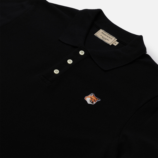 Мужское поло Maison Kitsune Fox Head Patch Black