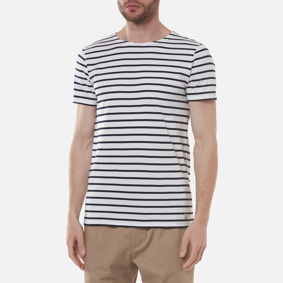 Мужская футболка Armor-Lux Heritage Mariniere Hoedic White/Navire Navy