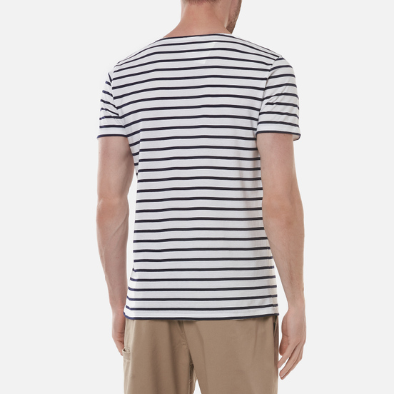 Мужская футболка Armor-Lux Heritage Mariniere Hoedic White/Navire Navy