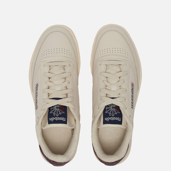 Кроссовки Reebok Club C 85 Alabaster/Vector Navy/Maroon