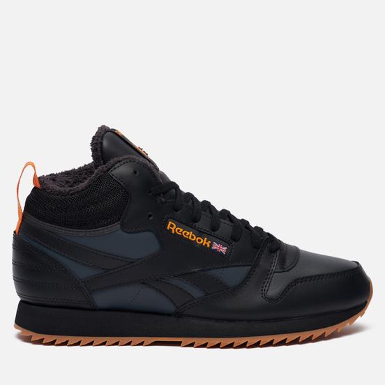 Мужские кроссовки Reebok Classic Leather Mid Ripple Black/True Grey/High Vis Orange