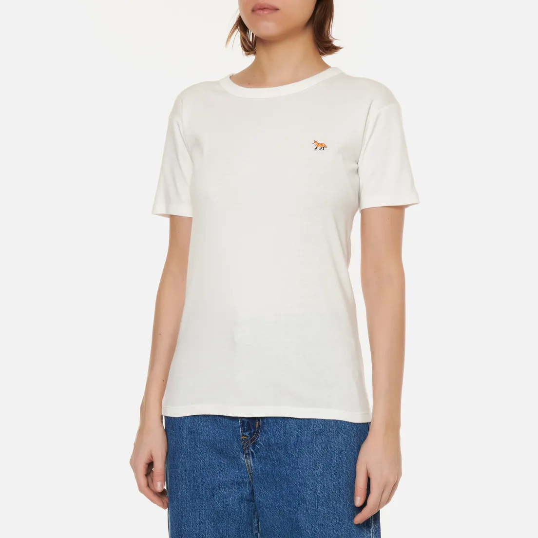 Maison Kitsune Женская футболка Profile Fox Patch Fitted
