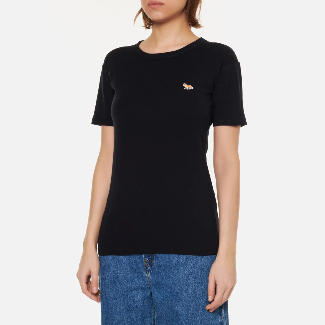 Maison Kitsune Женская футболка Profile Fox Patch Fitted