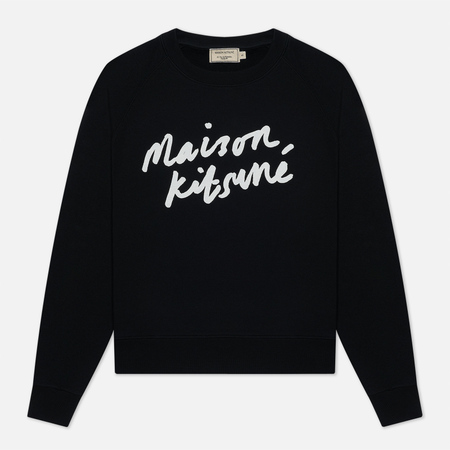 Женская толстовка Maison Kitsune Handwriting, цвет чёрный, размер XS