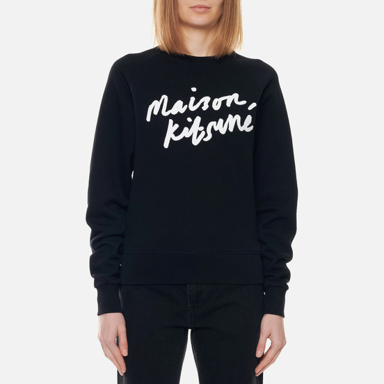 Женская толстовка Maison Kitsune Handwriting Black