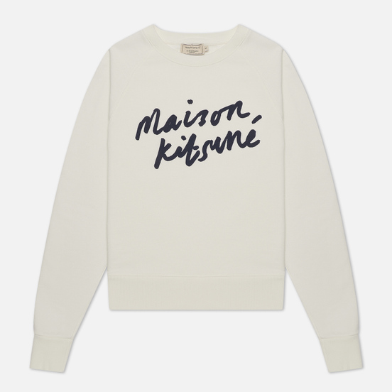 Женская толстовка Maison Kitsune Handwriting Ecru