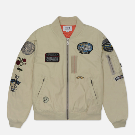 фото Мужская куртка бомбер thisisneverthat x felix the cat tnt, цвет бежевый, размер s