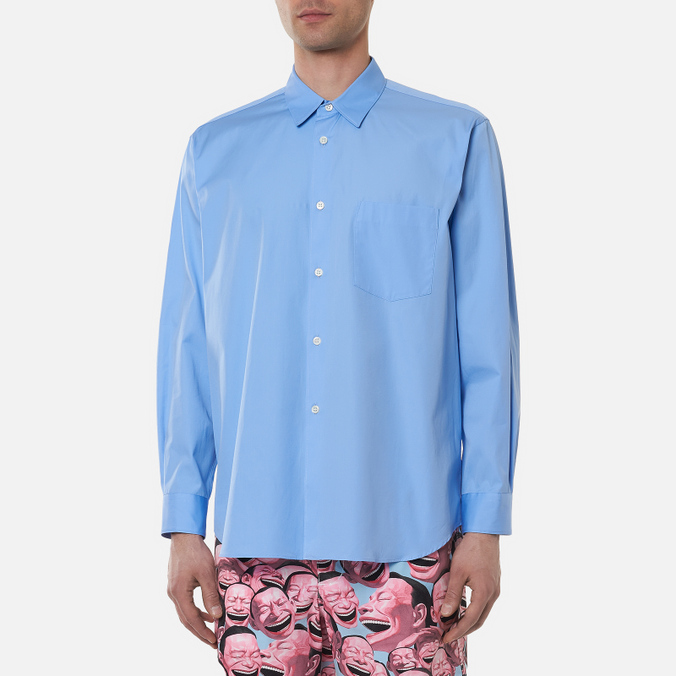 Мужская рубашка Comme des Garcons SHIRT, цвет голубой, размер M FZ-B011-PER-6 Forever Wide Сlassic Cotton Poplin - фото 3