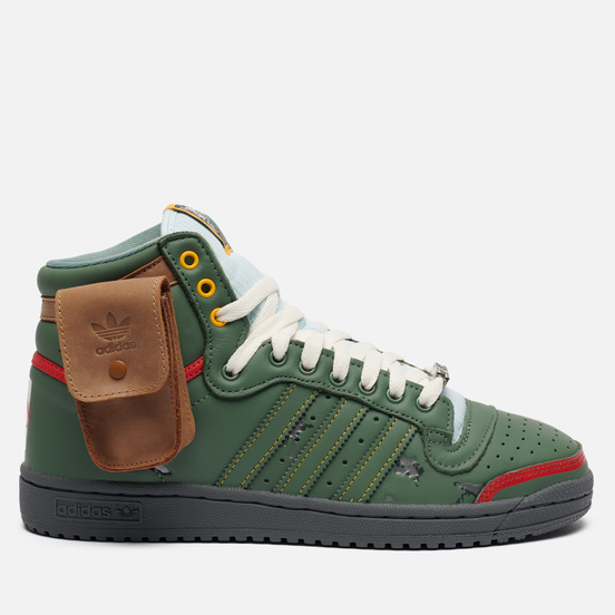 Мужские кроссовки adidas Originals x Star Wars Top Ten Hi Boba Fett Trace Green/Trace Green/Scarlet