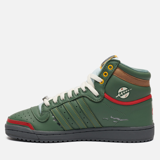 Мужские кроссовки adidas Originals x Star Wars Top Ten Hi Boba Fett Trace Green/Trace Green/Scarlet