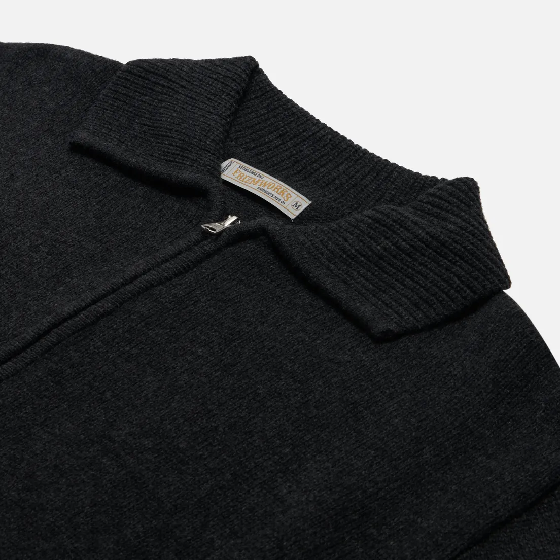 FrizmWORKS Мужской кардиган Wool Collar Zip Up