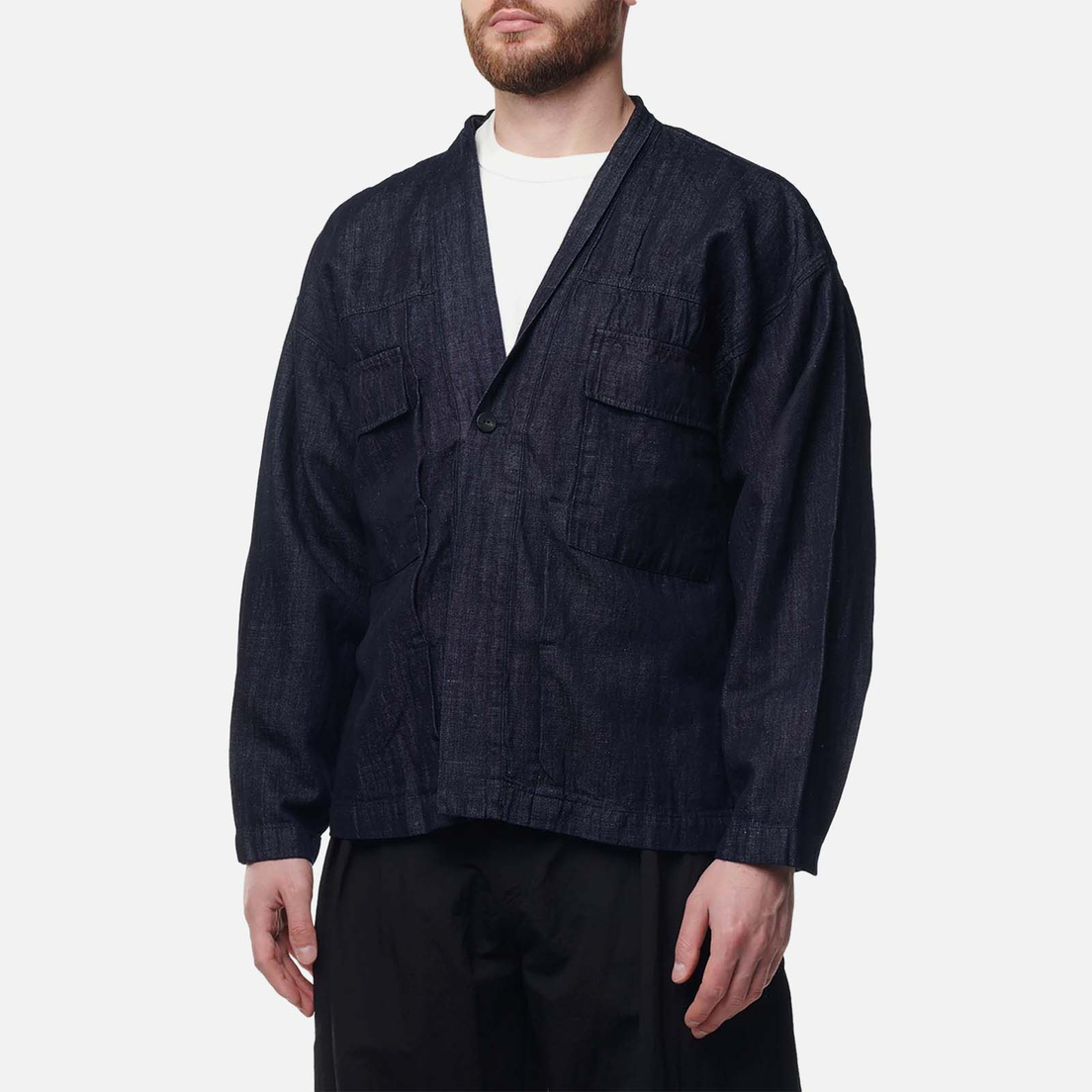 FrizmWORKS Мужская джинсовая куртка Linen Denim Trucker Durumagi