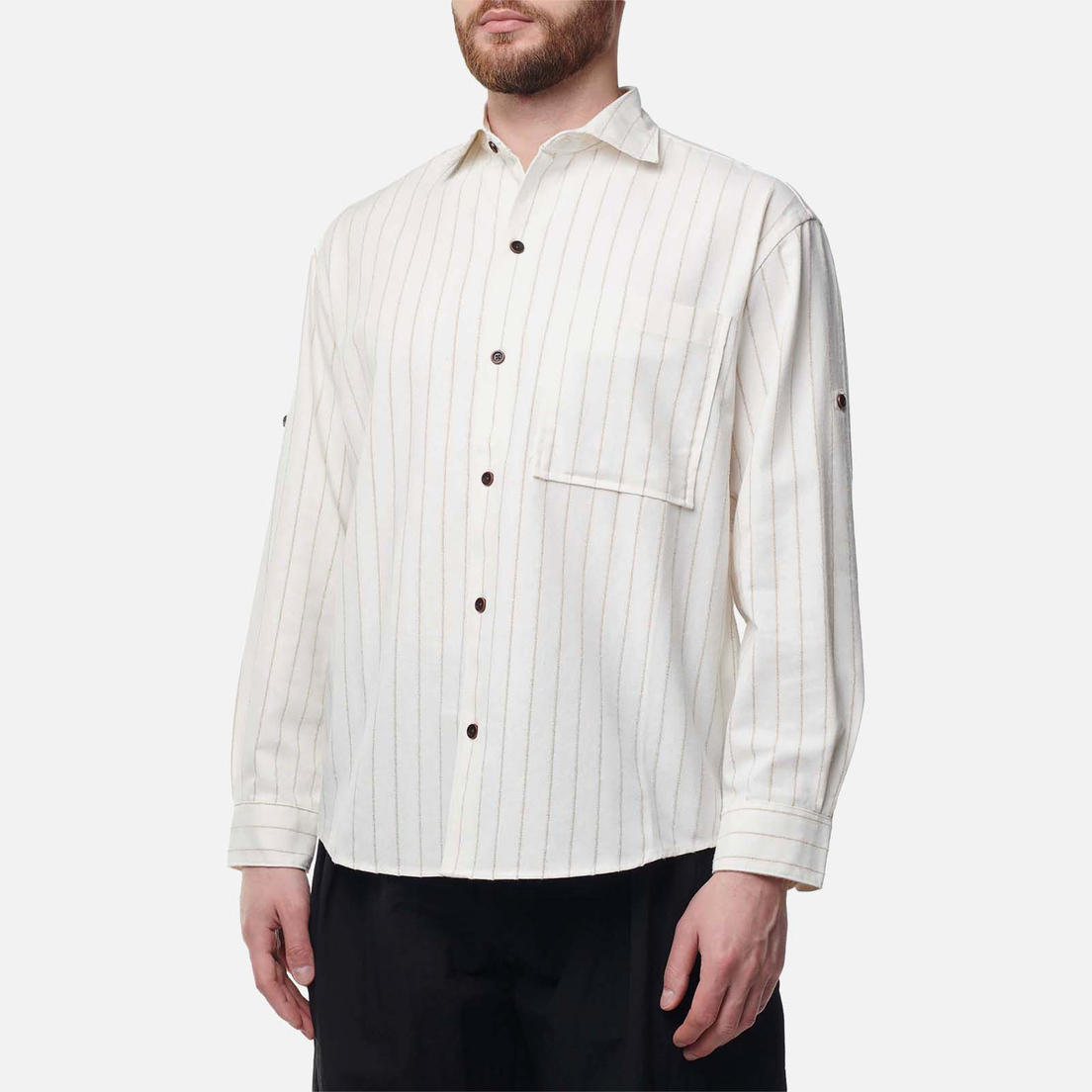 FrizmWORKS Мужская рубашка Stripe Linen Napoli