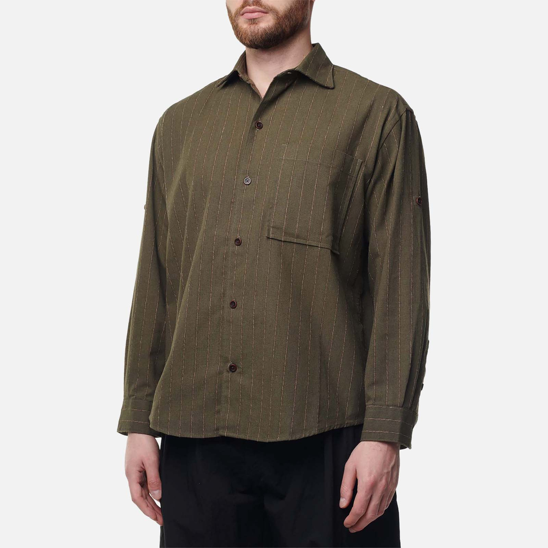 FrizmWORKS Мужская рубашка Stripe Linen Napoli