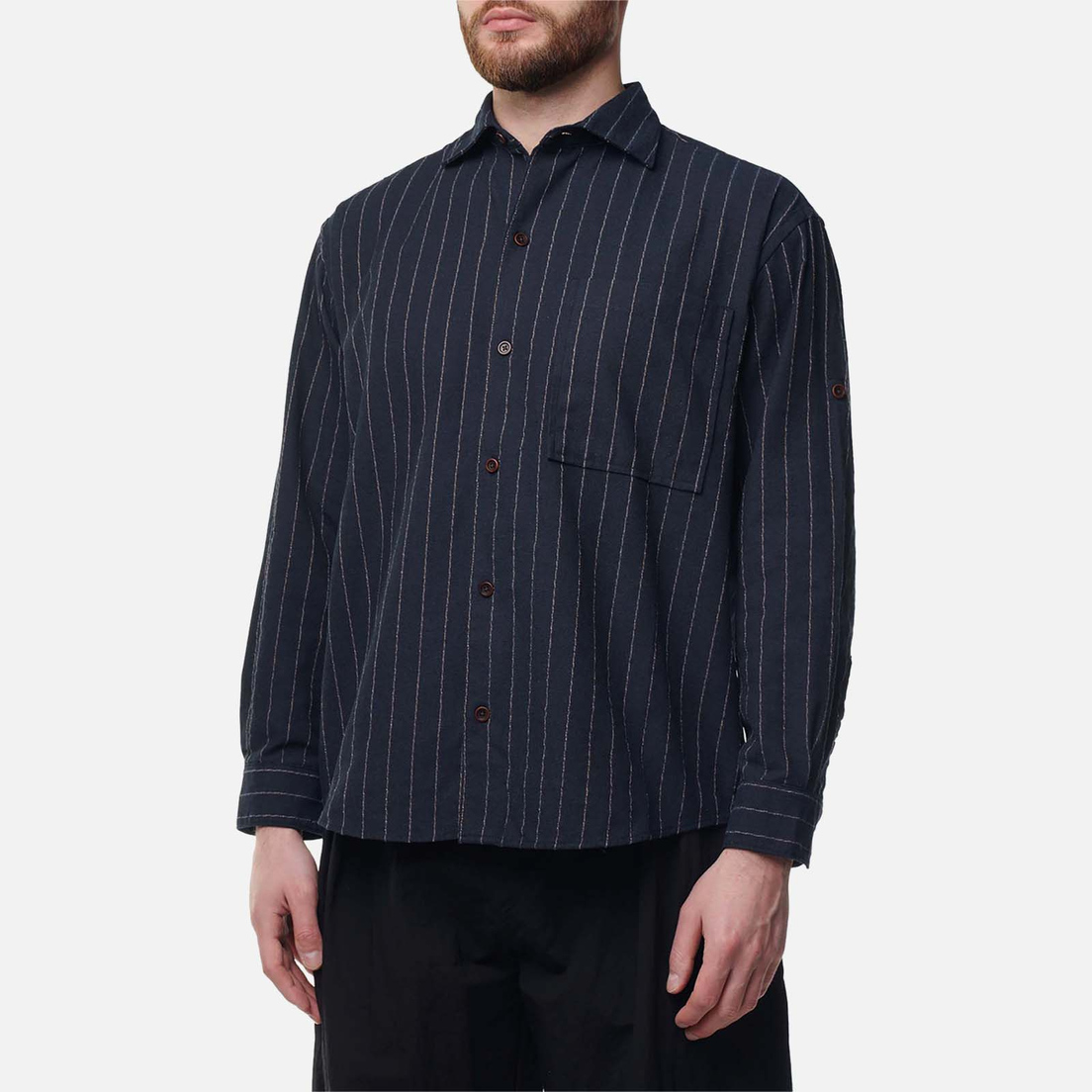 FrizmWORKS Мужская рубашка Stripe Linen Napoli