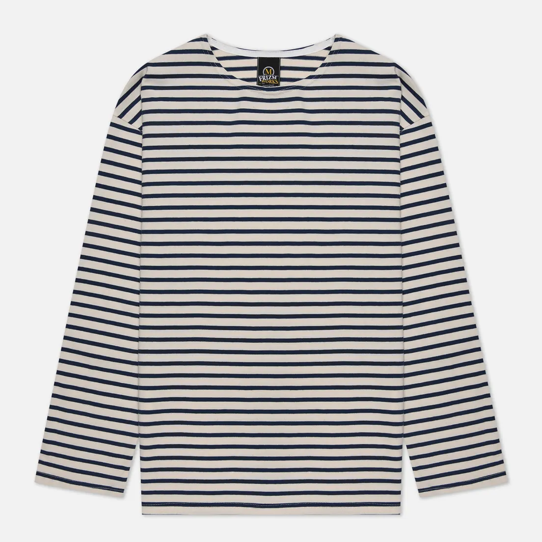FrizmWORKS Мужской лонгслив Patch Stripe Boat Neck