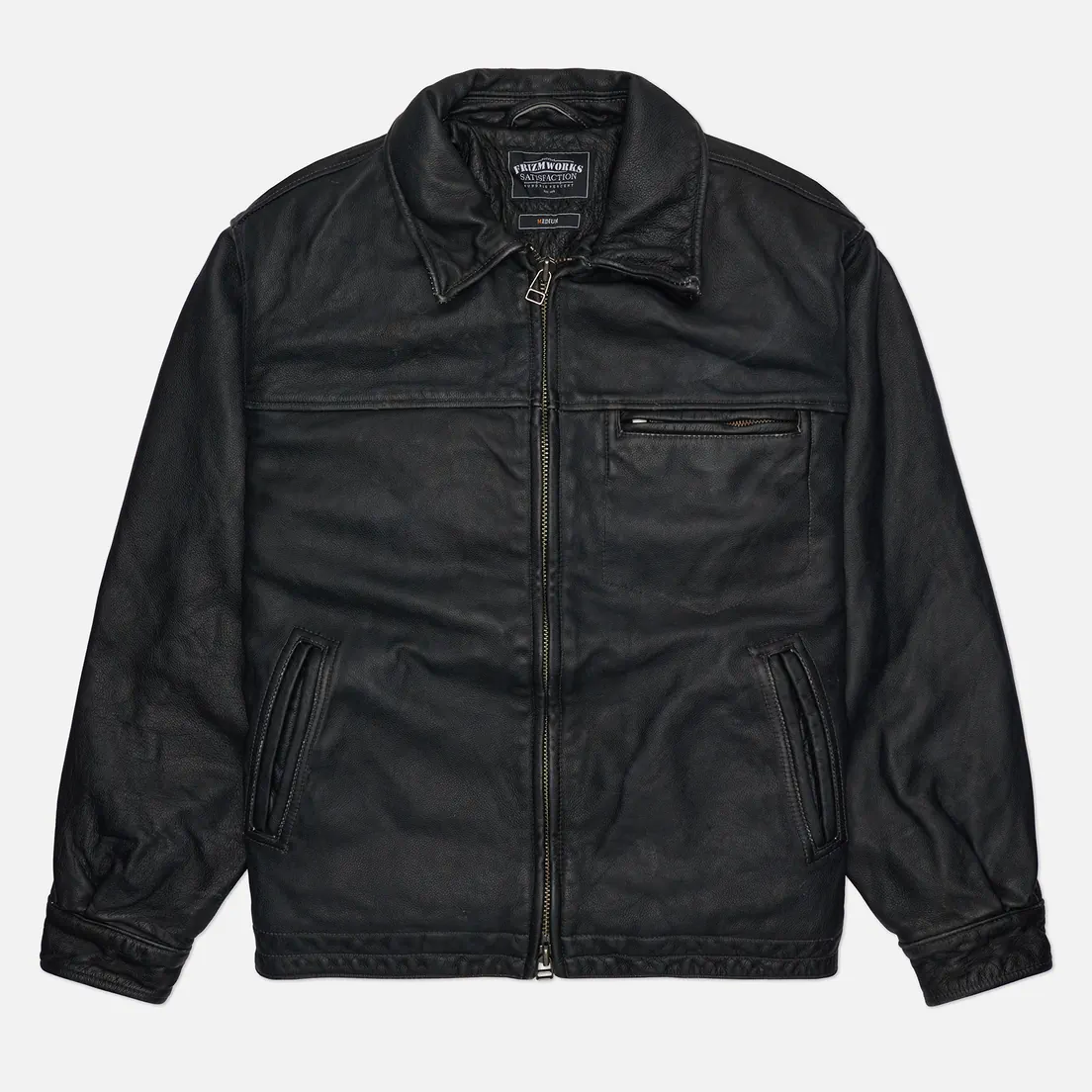 FrizmWORKS Мужская демисезонная куртка Destroyed Cowhide Leather