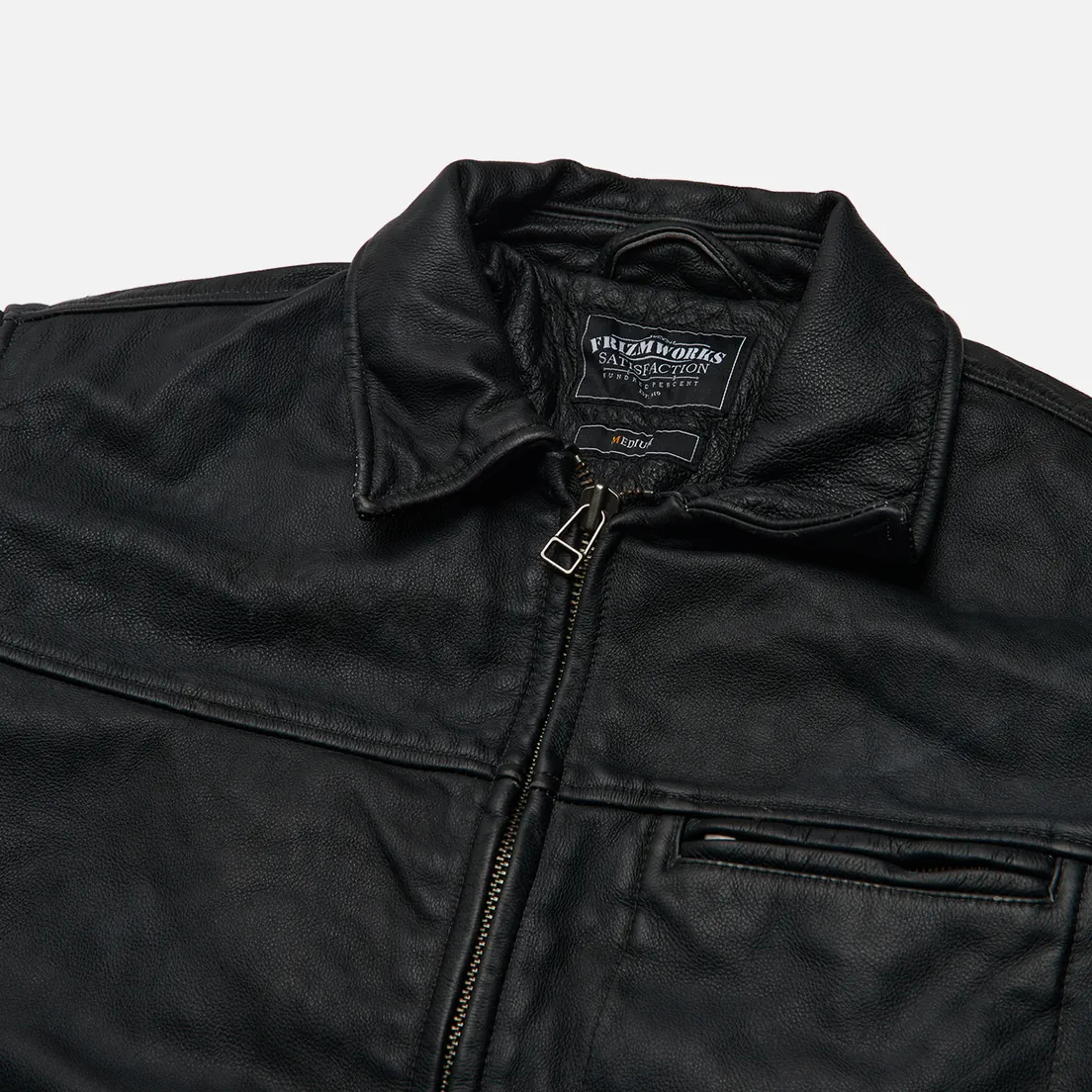 FrizmWORKS Мужская демисезонная куртка Destroyed Cowhide Leather